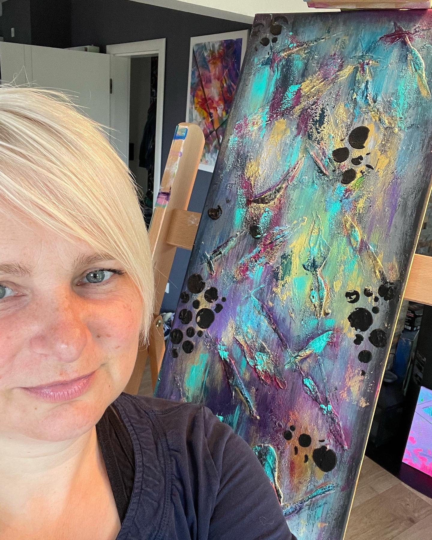 Abstraktes Gemälde aus Acryl handgemalt auf Leinwand 80x30 cm | modernes, individuelles Geschenk | Unikat