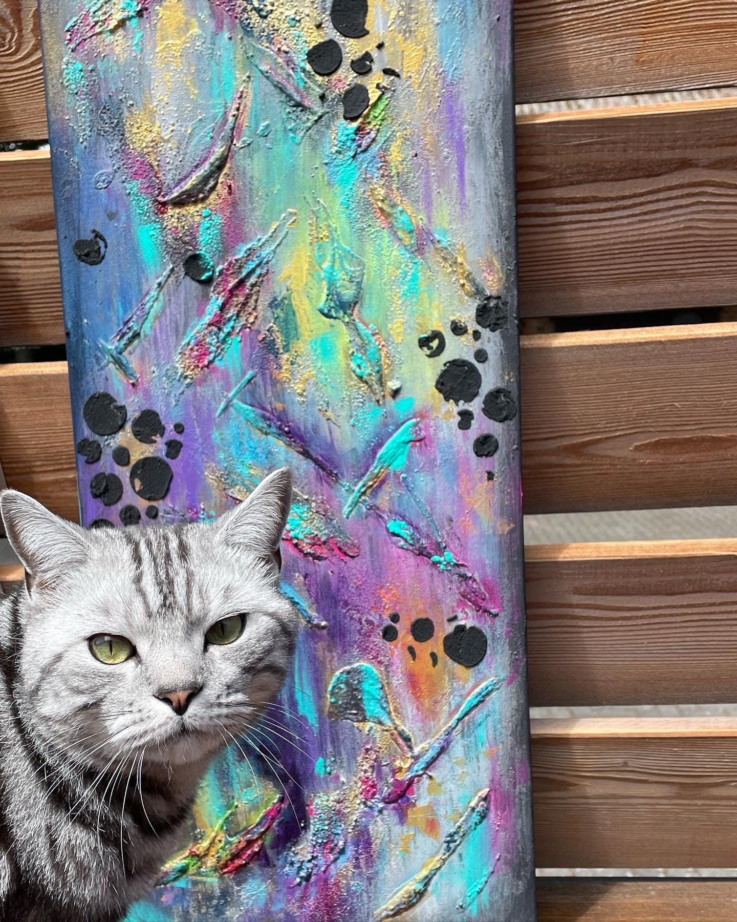 Abstraktes Gemälde aus Acryl handgemalt auf Leinwand 80x30 cm | modernes, individuelles Geschenk | Unikat