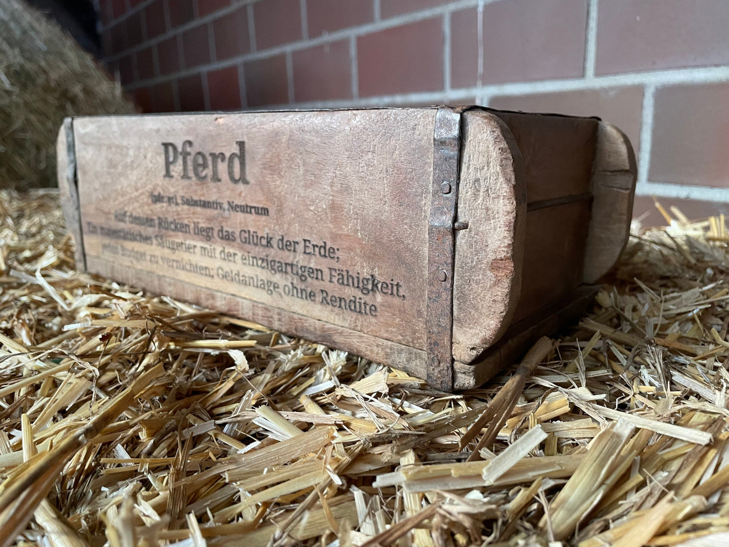 Ziegelform Definition Pferd, Geschenk Pferdemädchen, Aufbewahrung, Holz Vintage personalisierbar, rustikale Deko aus Altholz