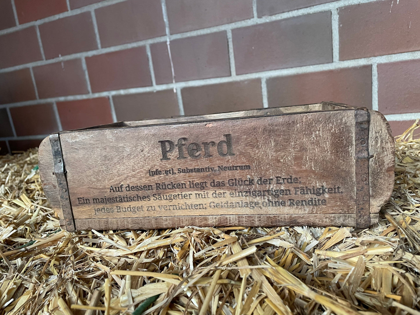 Ziegelform Definition Pferd, Geschenk Pferdemädchen, Aufbewahrung, Holz Vintage personalisierbar, rustikale Deko aus Altholz