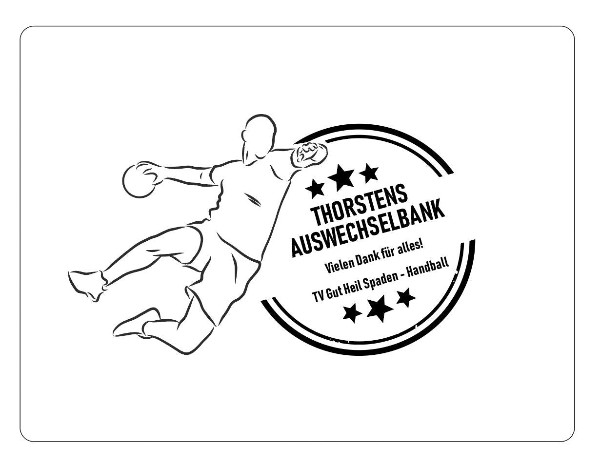 Personalisiertes Handball-Geschenk Bierkastensitz mit Gravur Individuelle Holz-Bierbank Sportler Mannschaftsgeschenk & Jubiläumsidee Holz