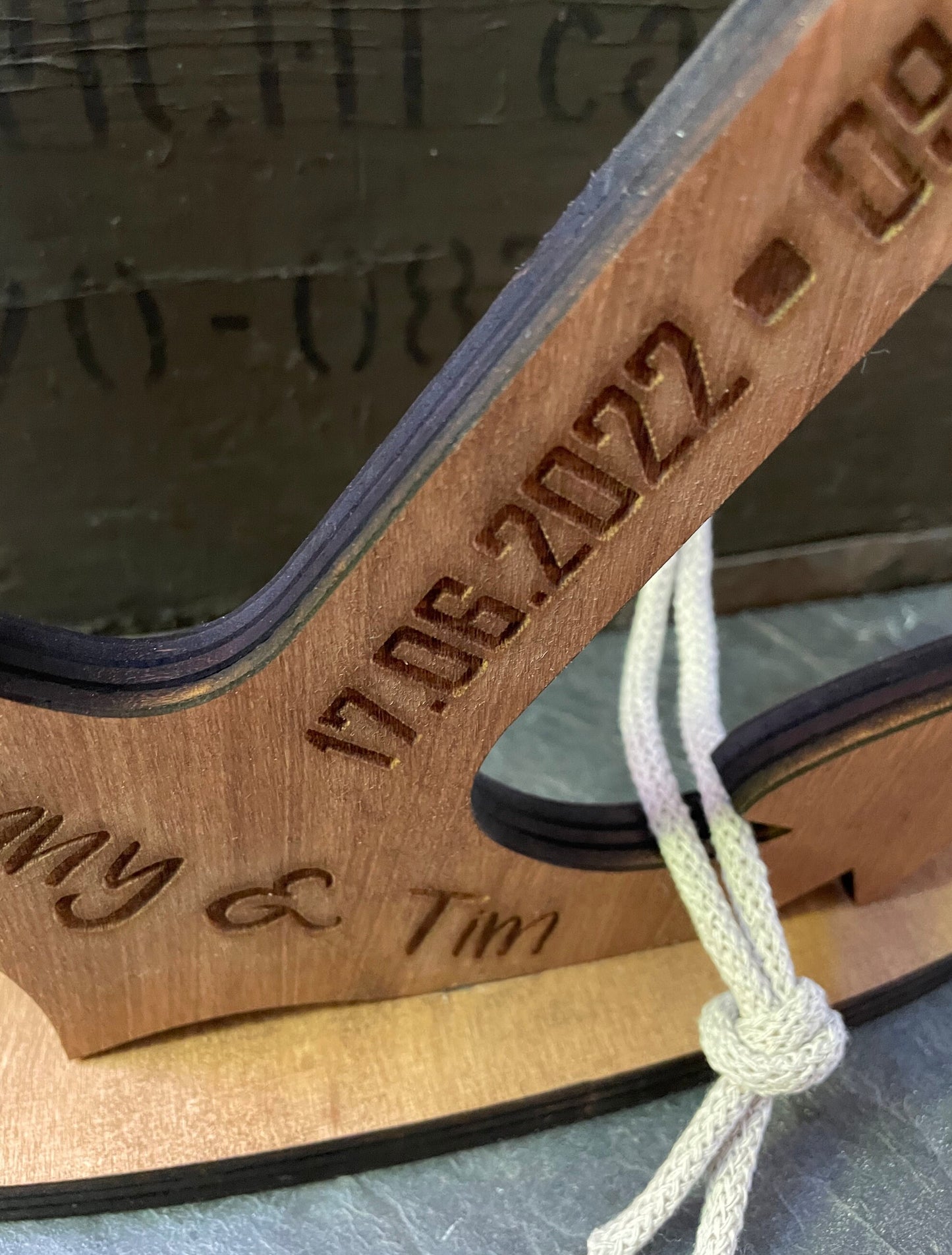 Anker personalisiert aus Holz mit Kordel | Valentinstag | Hochzeit | Jahrestag | Geschenkidee