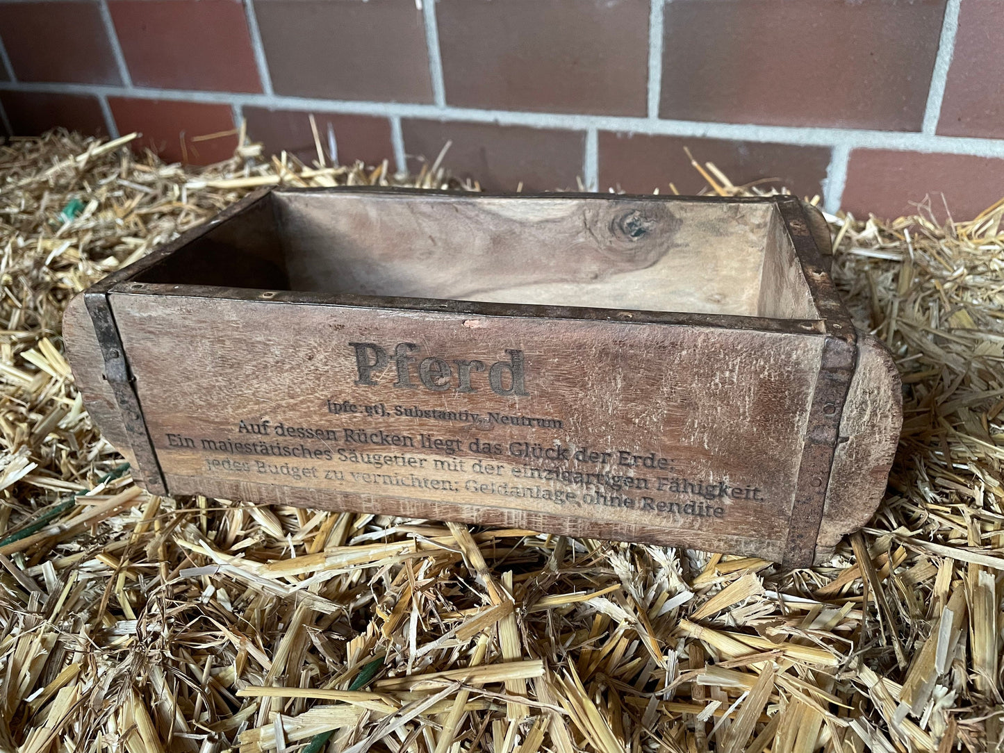Ziegelform Definition Pferd, Geschenk Pferdemädchen, Aufbewahrung, Holz Vintage personalisierbar, rustikale Deko aus Altholz
