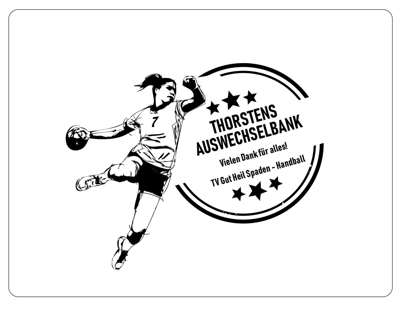 Personalisiertes Handball-Geschenk Bierkastensitz mit Gravur Individuelle Holz-Bierbank Sportler Mannschaftsgeschenk & Jubiläumsidee Holz
