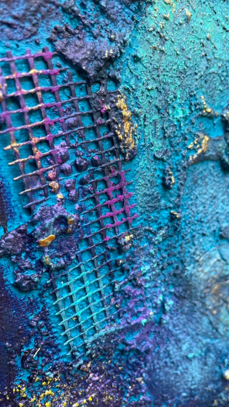 Abstraktes Gemälde aus Acryl handgemalt auf Leinwand 40x40 cm | modernes, individuelles Geschenk | Unikat