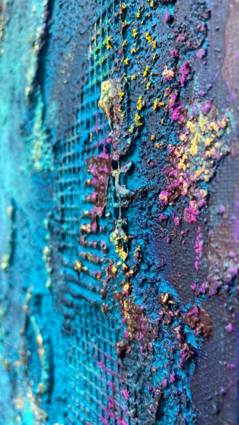 Abstraktes Gemälde aus Acryl handgemalt auf Leinwand 40x40 cm | modernes, individuelles Geschenk | Unikat
