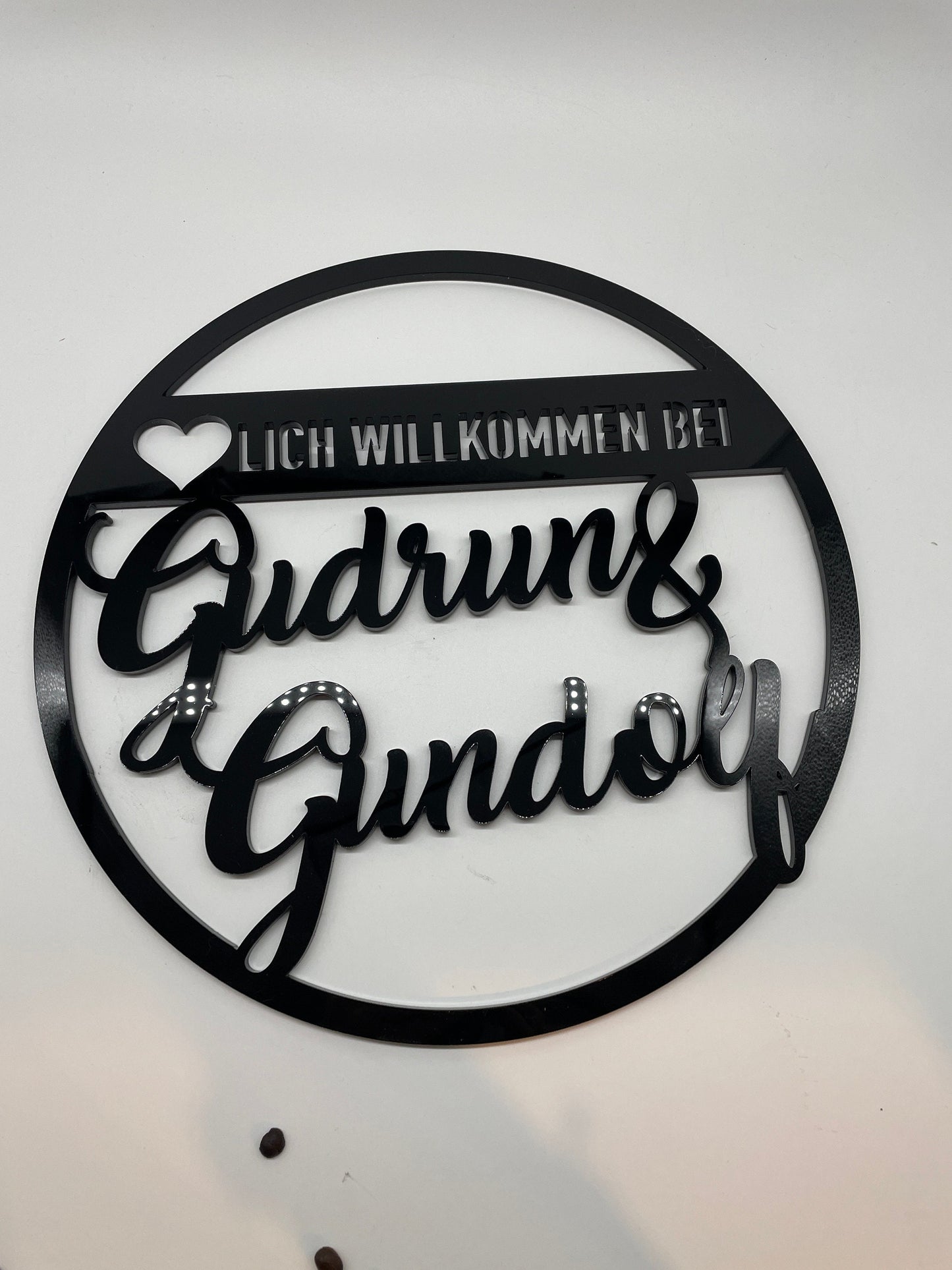 Türkranz aus Acryl, WETTERFEST, Fensterkranz, Familienschild, Familienname, rundes Türschild, personalisiert