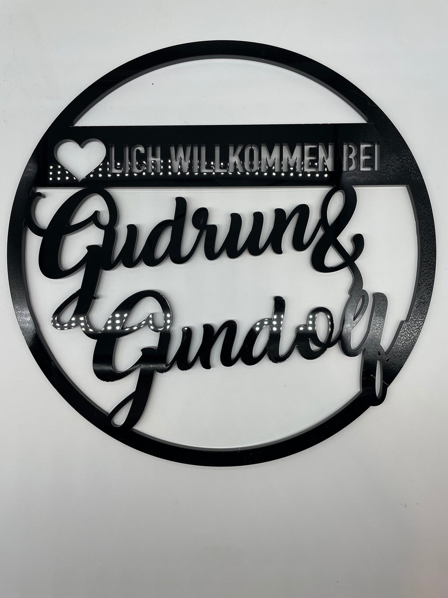 Türkranz aus Acryl, WETTERFEST, Fensterkranz, Familienschild, Familienname, rundes Türschild, personalisiert