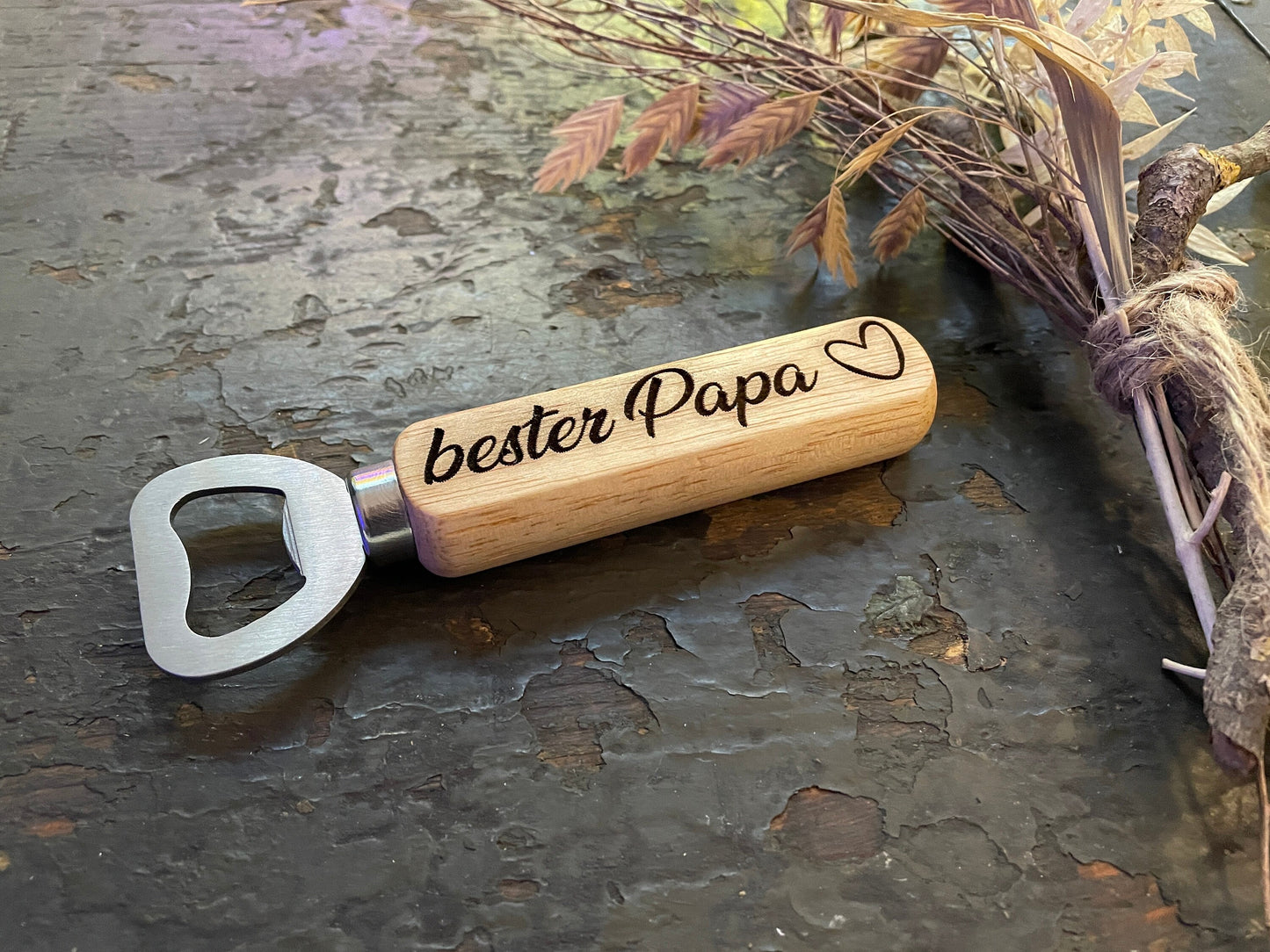 Flaschenöffner personalisiert aus Holz / Geschenk Papa / Geschenk Freund / Geschenk für Ihn