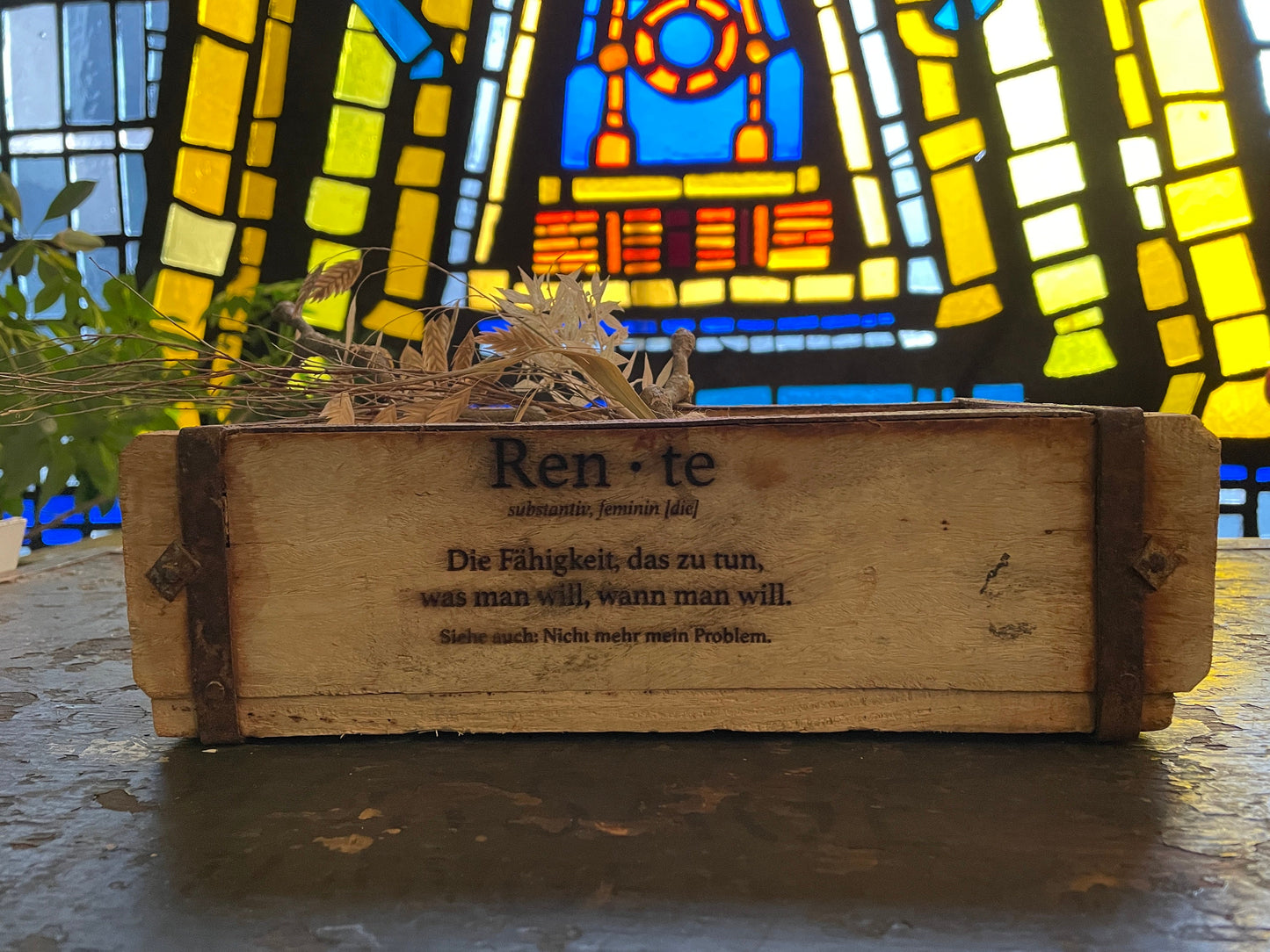 Ziegelform RENTE, Aufbewahrung, Holz Vintage personalisierbar, rustikale Deko aus Altholz