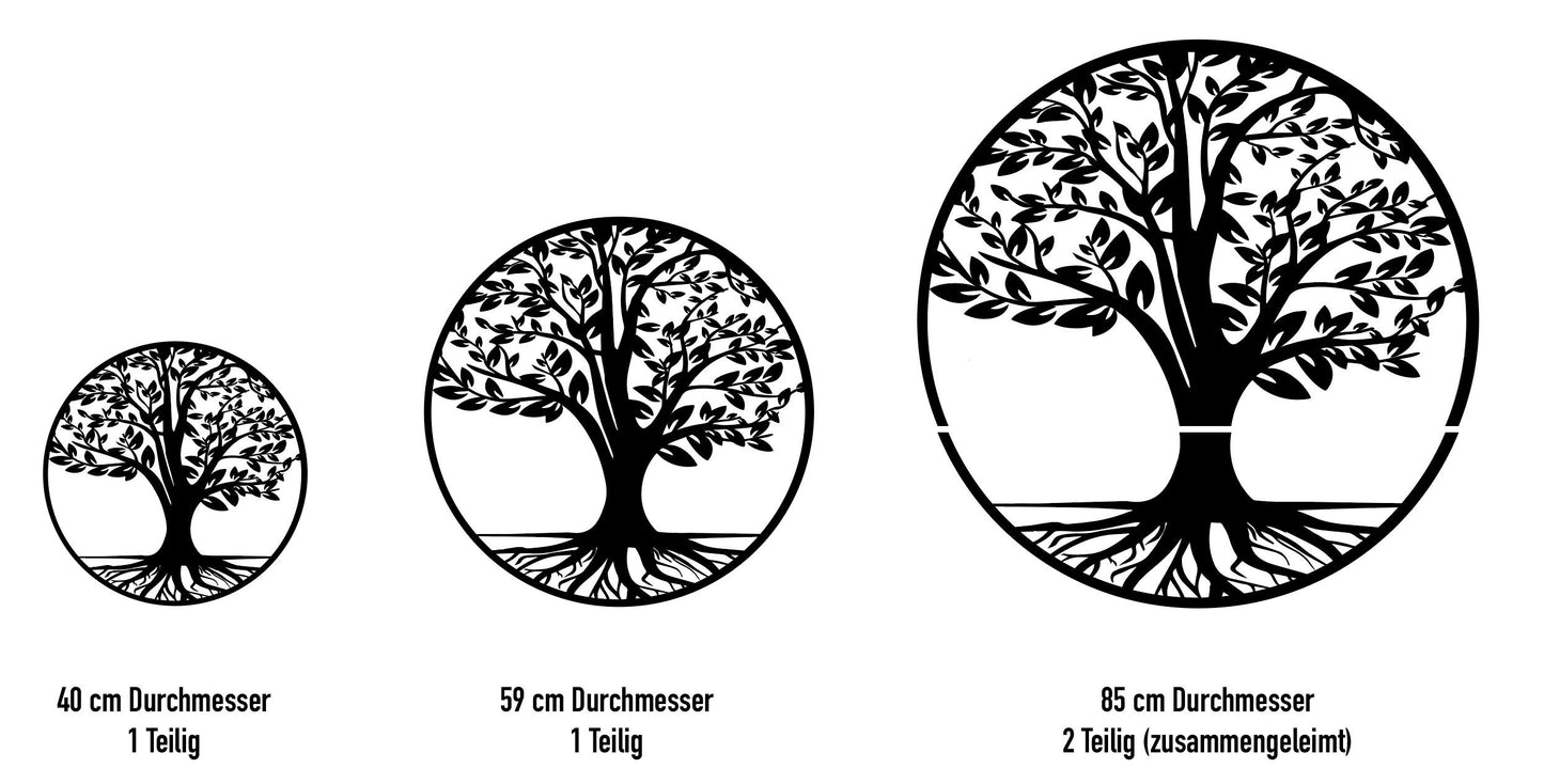 Baum des Lebens, 12mm, Wanddeko Wandkunst aus Holz, Lebensbaum