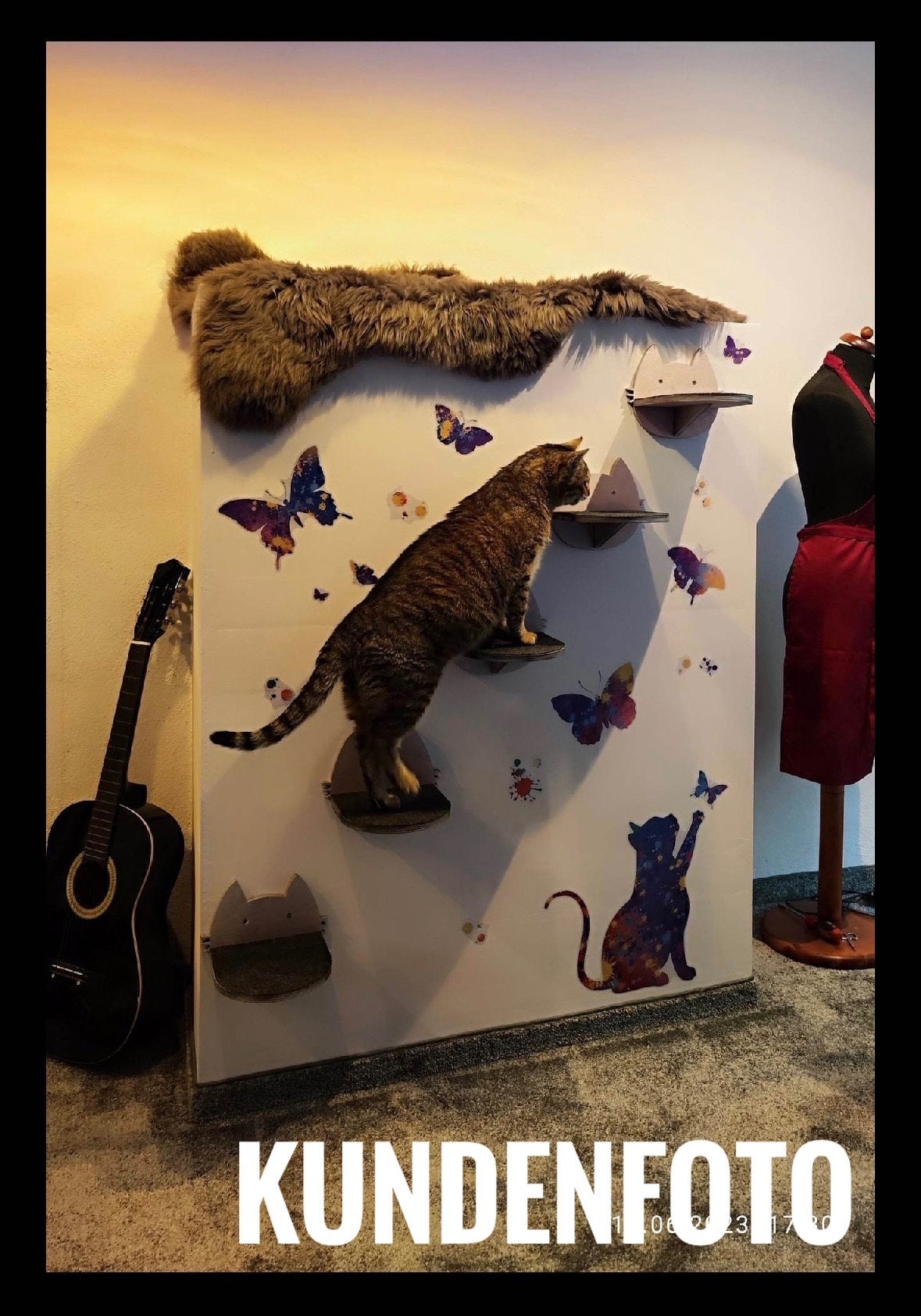 Katzentreppe, Katzen Wandmöbel, Catwalk, Kletterwand, Spielmöbel, Moderne Katzenmöbel, Wandspielplatz