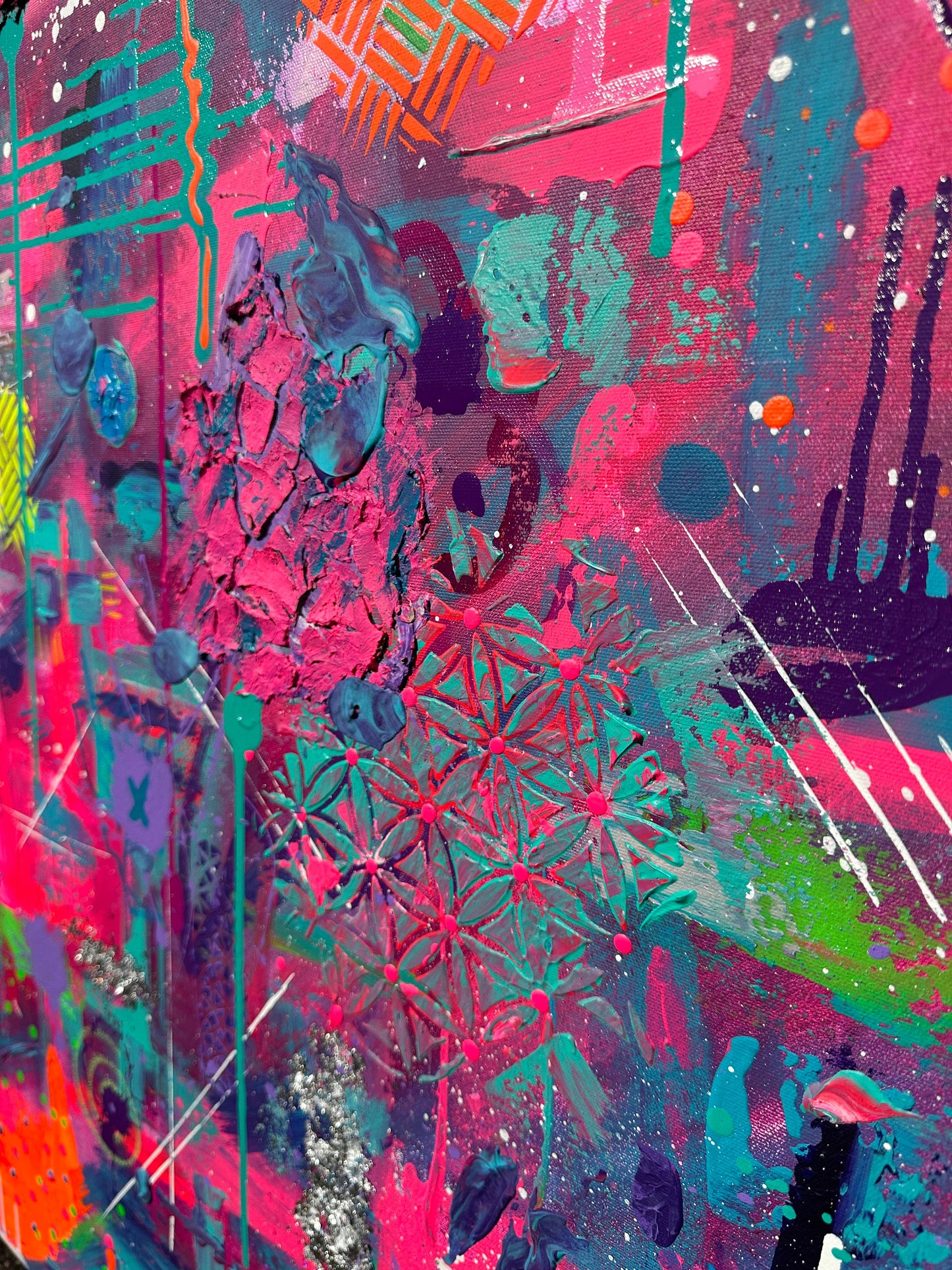 Abstraktes Acryl-Gemälde | handgemalt auf Leinwand 120x100 cm | modernes, individuelles Geschenk | Unikat