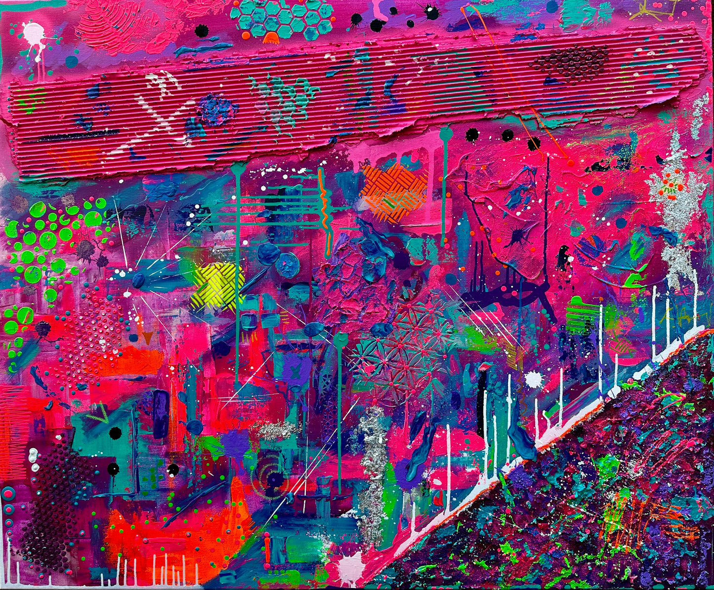 Abstraktes Acryl-Gemälde | handgemalt auf Leinwand 120x100 cm | modernes, individuelles Geschenk | Unikat