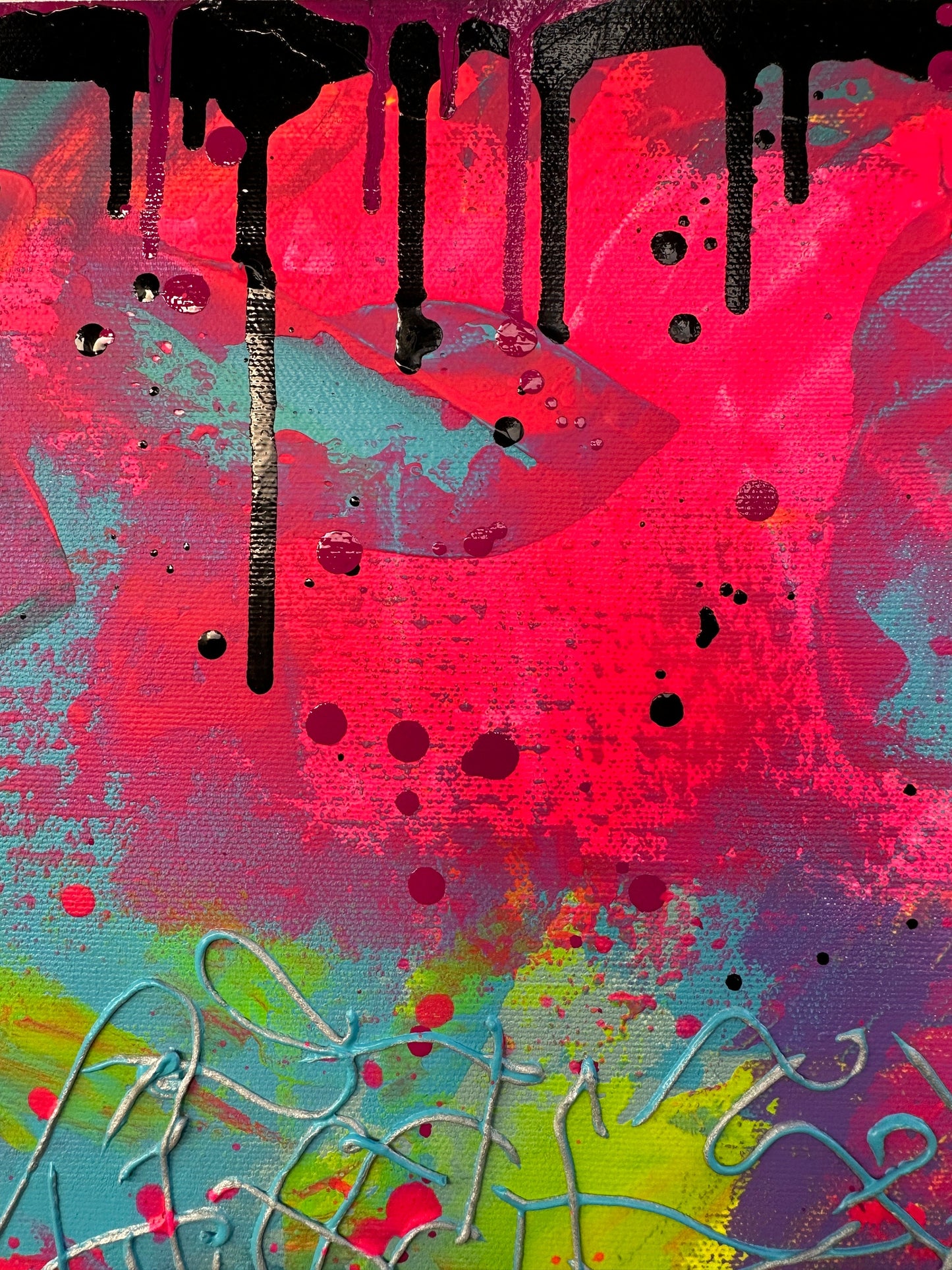 Abstraktes Acryl-Gemälde | handgemalt auf Leinwand 100x100 cm | modernes, individuelles Geschenk | Unikat