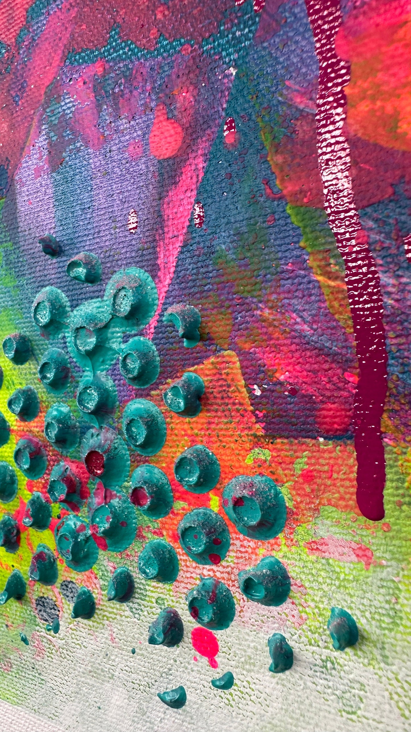 Abstraktes Acryl-Gemälde | handgemalt auf Leinwand 100x100 cm | modernes, individuelles Geschenk | Unikat