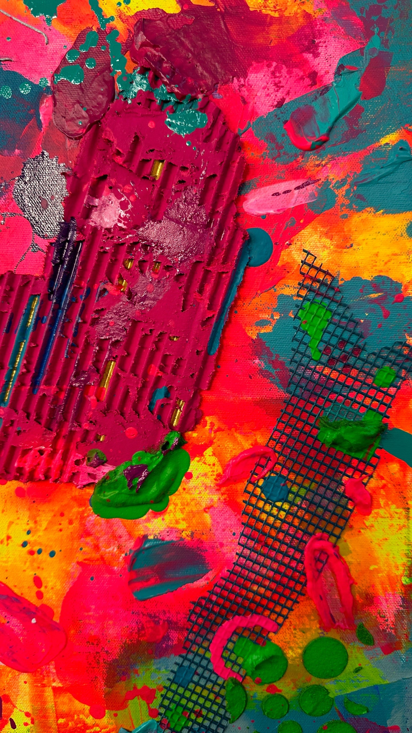 Abstraktes Acryl-Gemälde | handgemalt auf Leinwand 100x100 cm | modernes, individuelles Geschenk | Unikat