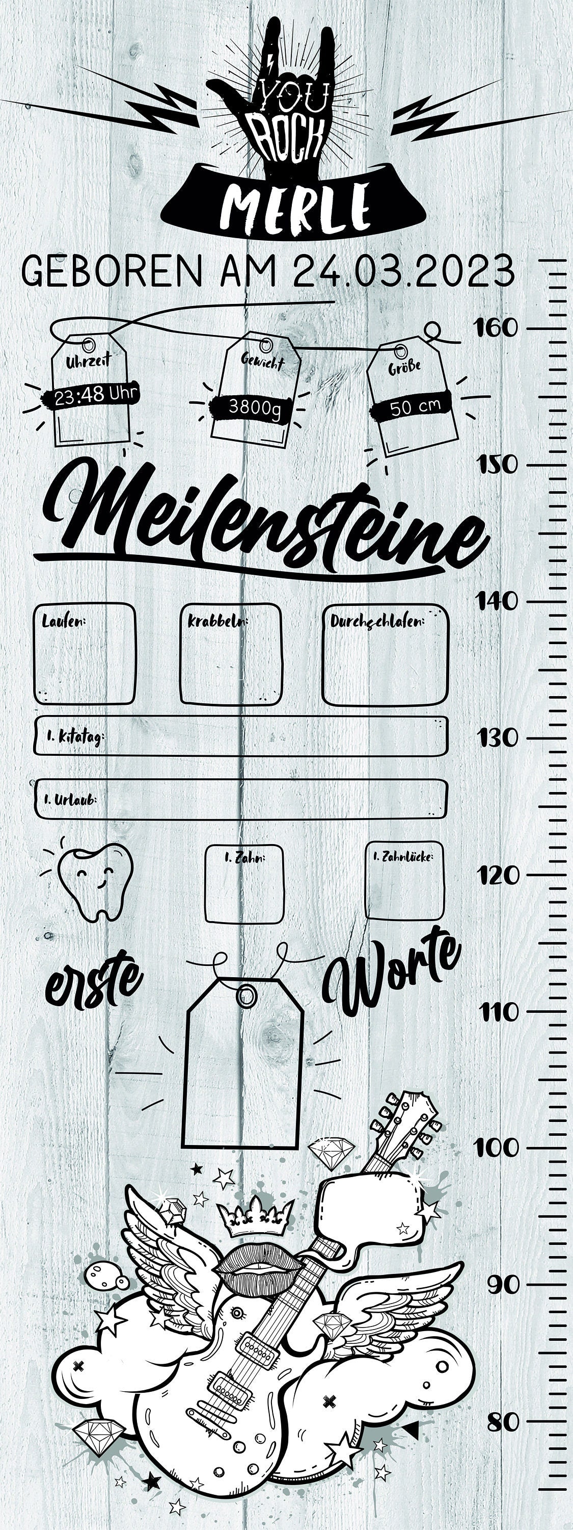 personalisierte Messlatte für Kinder | Kinderzimmer | Meilensteintafel | Kindermesslatte | Geburtsgeschenk | Taufe