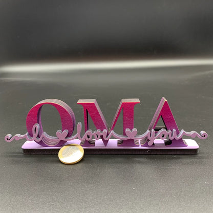 Geschenk für Oma | Opa | Mama | Papa | Muttertag | Vatertag | 3D Schriftzug | 3D Wandtattoo | Holzschriftzug