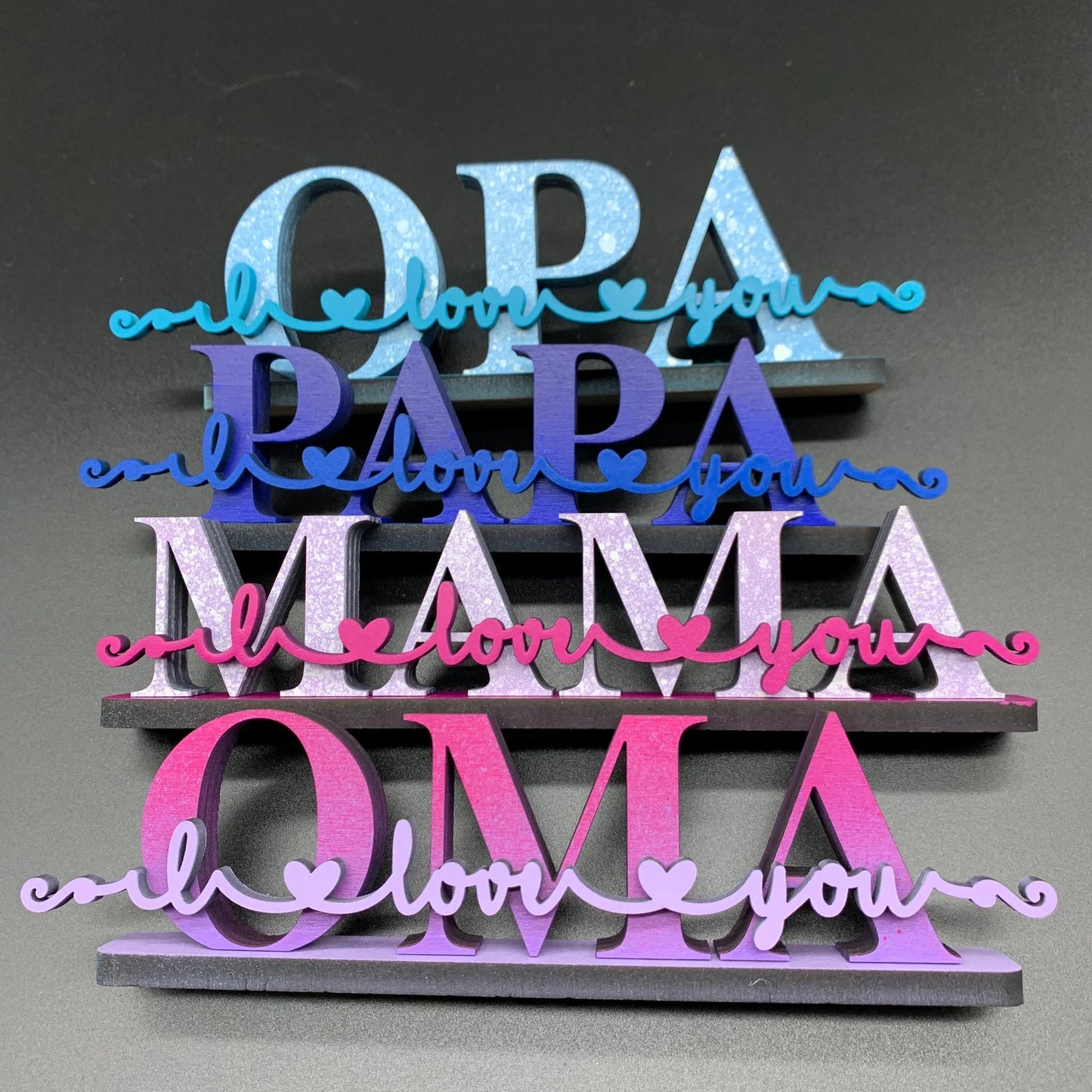 Geschenk für Oma | Opa | Mama | Papa | Muttertag | Vatertag | 3D Schriftzug | 3D Wandtattoo | Holzschriftzug