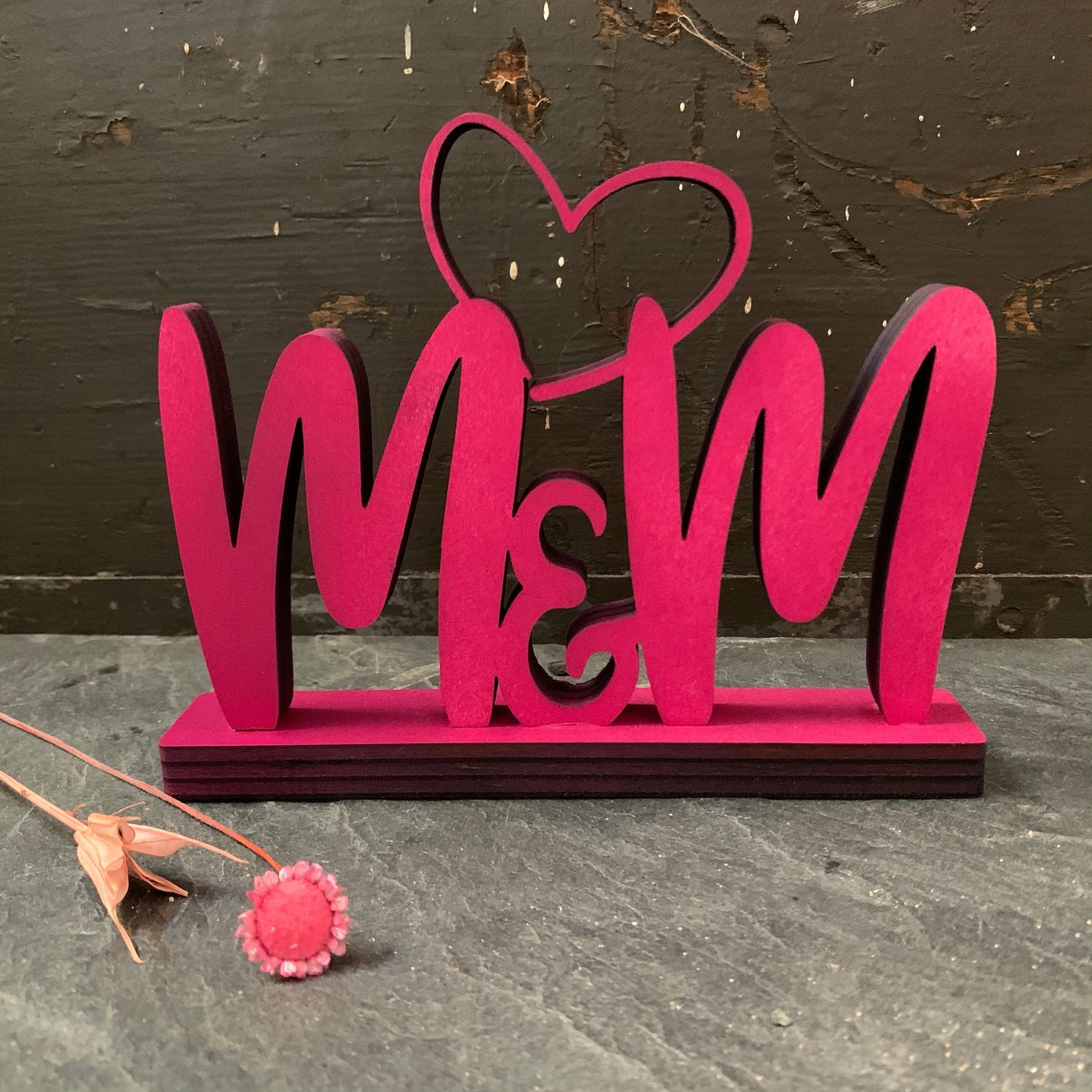 Holz Buchstaben | Initialien mit Herz | stehend | Hochzeitsgeschenk | dekorative | Liebeserklärung | Valentinstag