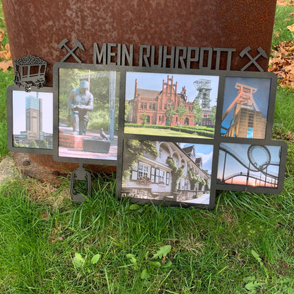 Bilderrahmen Mein Ruhrpott, Wandbild, Fotorahmen, Fotocollage, Foto-Rahmen, Wandschmuck, personalisierte Bildercollage