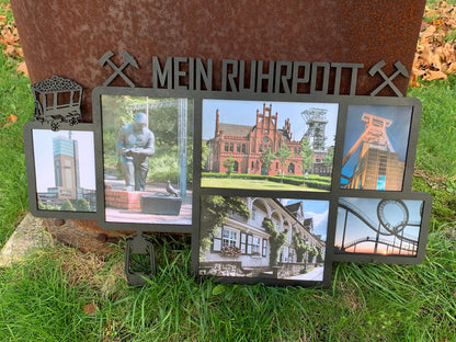 Bilderrahmen Mein Ruhrpott, Wandbild, Fotorahmen, Fotocollage, Foto-Rahmen, Wandschmuck, personalisierte Bildercollage
