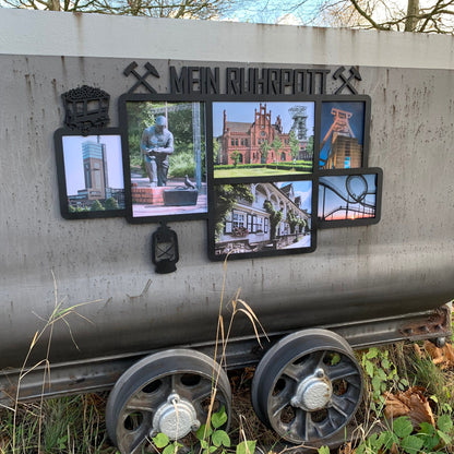 Bilderrahmen Mein Ruhrpott, Wandbild, Fotorahmen, Fotocollage, Foto-Rahmen, Wandschmuck, personalisierte Bildercollage
