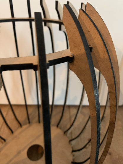 Hängelampe "Amy", Lampenschirm, Hängeleuchte, Beleuchtung, Deckenleuchte, hängende Esszimmerlampe, Pendellampe, Holzlampe, Lamellenlampe