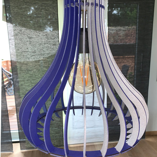Hängelampe "Amy", Lampenschirm, Hängeleuchte, Beleuchtung, Deckenleuchte, hängende Esszimmerlampe, Pendellampe, Holzlampe, Lamellenlampe
