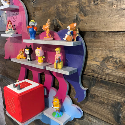 Toniebox Regal Einhorn | Ablage für Musikbox & Toniefiguren | Wandregal | Figuren | Wandhalterung