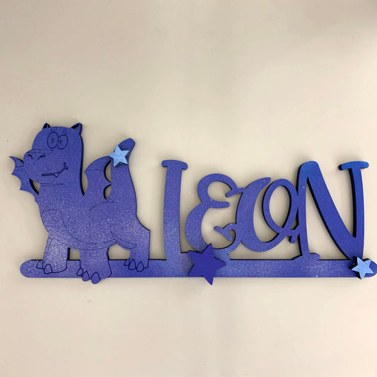 Namensschild mit Dinosaurier personalisiert | Türschild | Schild | Kinderzimmer | Baby | Kinderzimmerdeko | Wanddeko |