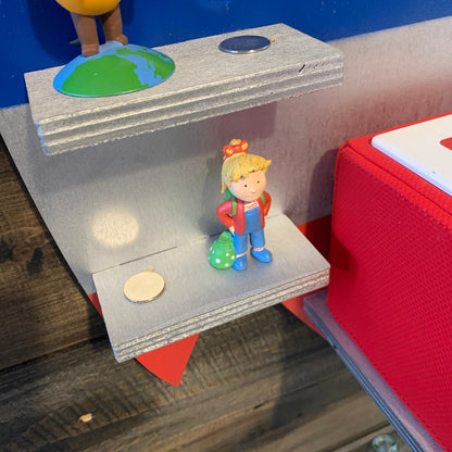Toniebox Regal Rakete personalisiert | Ablage für Musikbox & Toniefiguren | Wandregal | Figuren | Wandhalterung