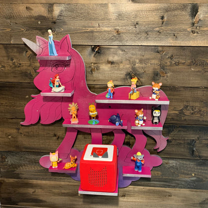 Toniebox Regal Einhorn | Ablage für Musikbox & Toniefiguren | Wandregal | Figuren | Wandhalterung