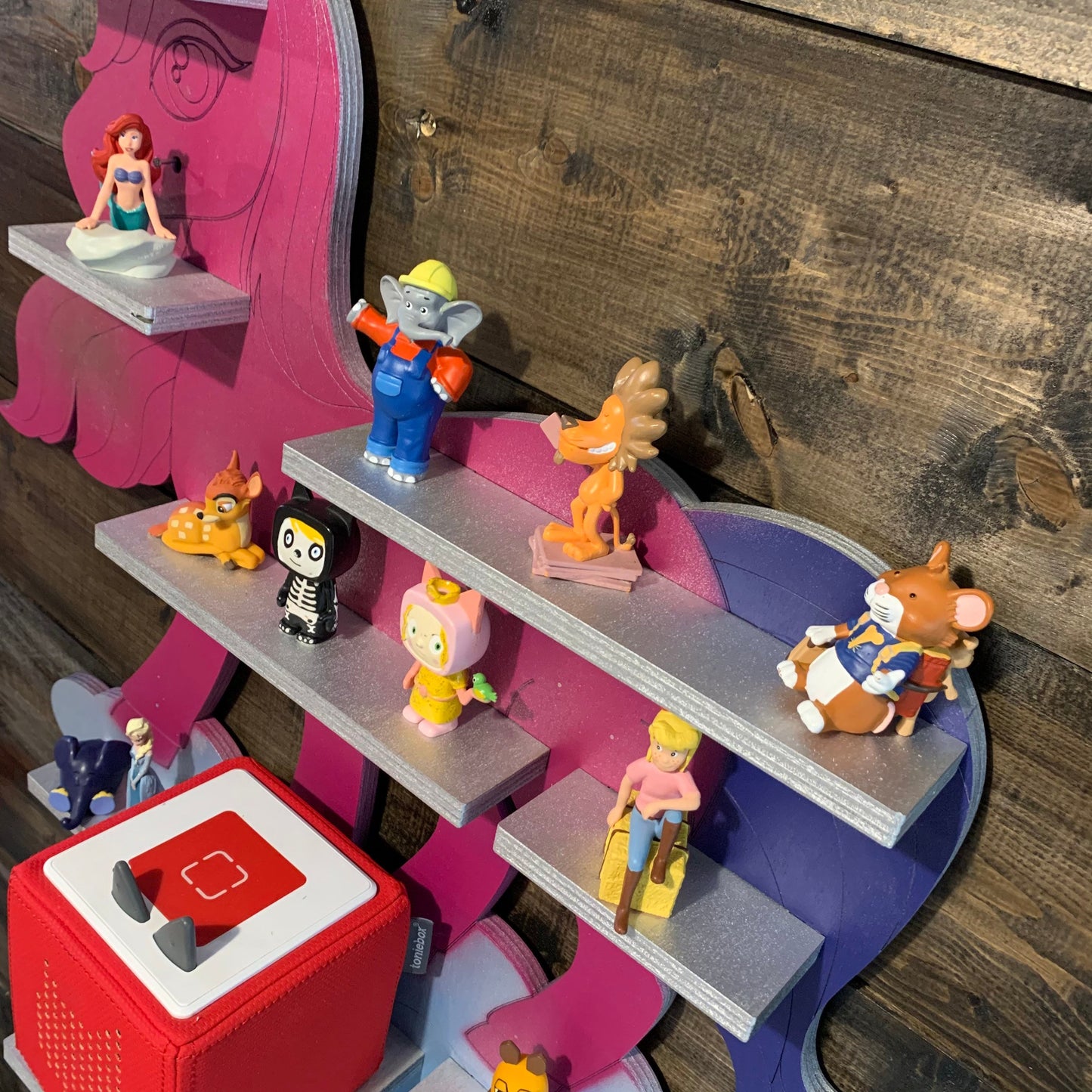 Toniebox Regal Einhorn | Ablage für Musikbox & Toniefiguren | Wandregal | Figuren | Wandhalterung