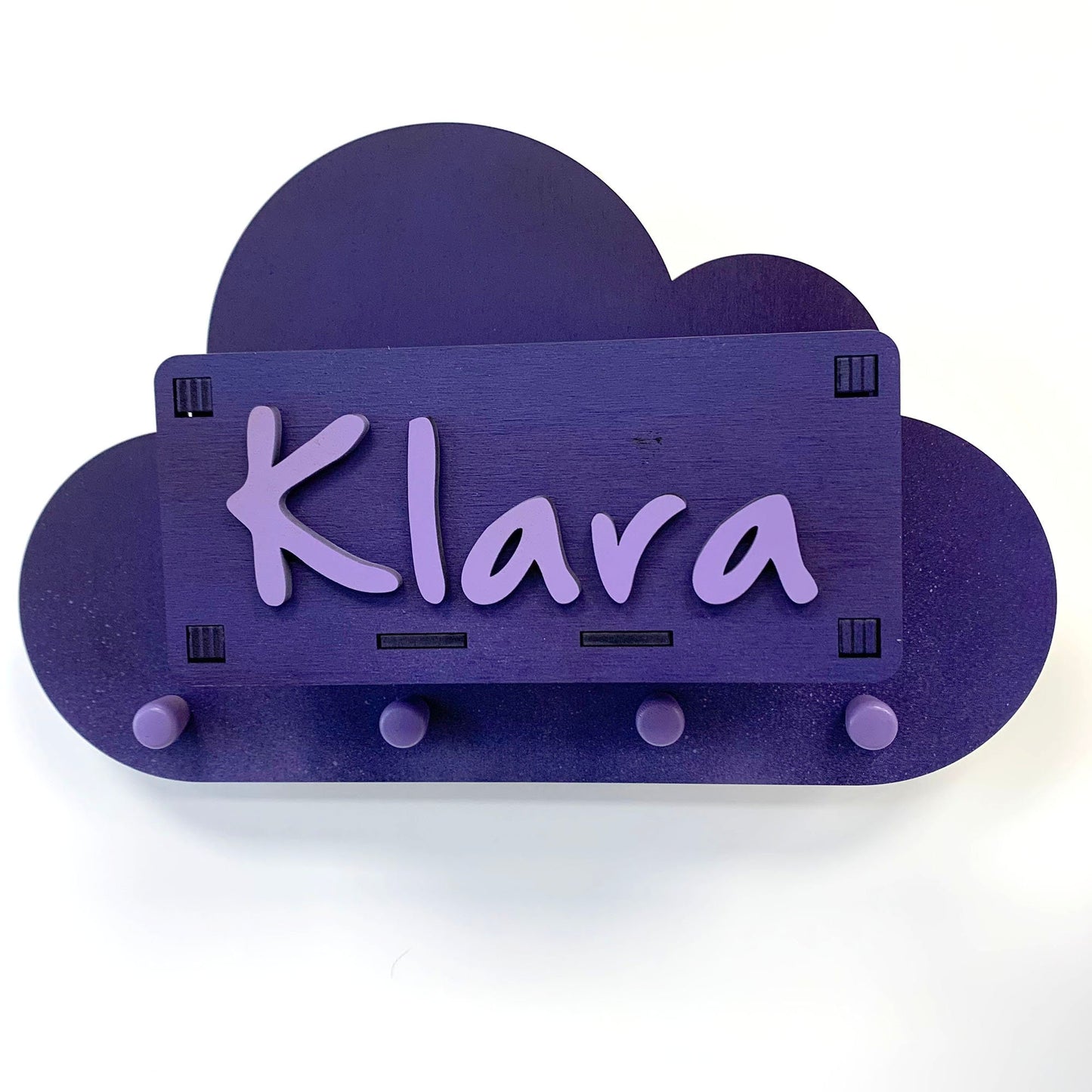 personalisierte Kindergarderobe Wolke mit Mützenfach | Garderobenkiste | Ablagefach | Haken | Individuelle Wolkengarderobe | Aufbewahrung