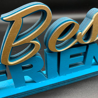 Best Friends Schriftzug aus Holz | 3D | stehend mit Aufsteller | Geschenk | Holzschriftzug