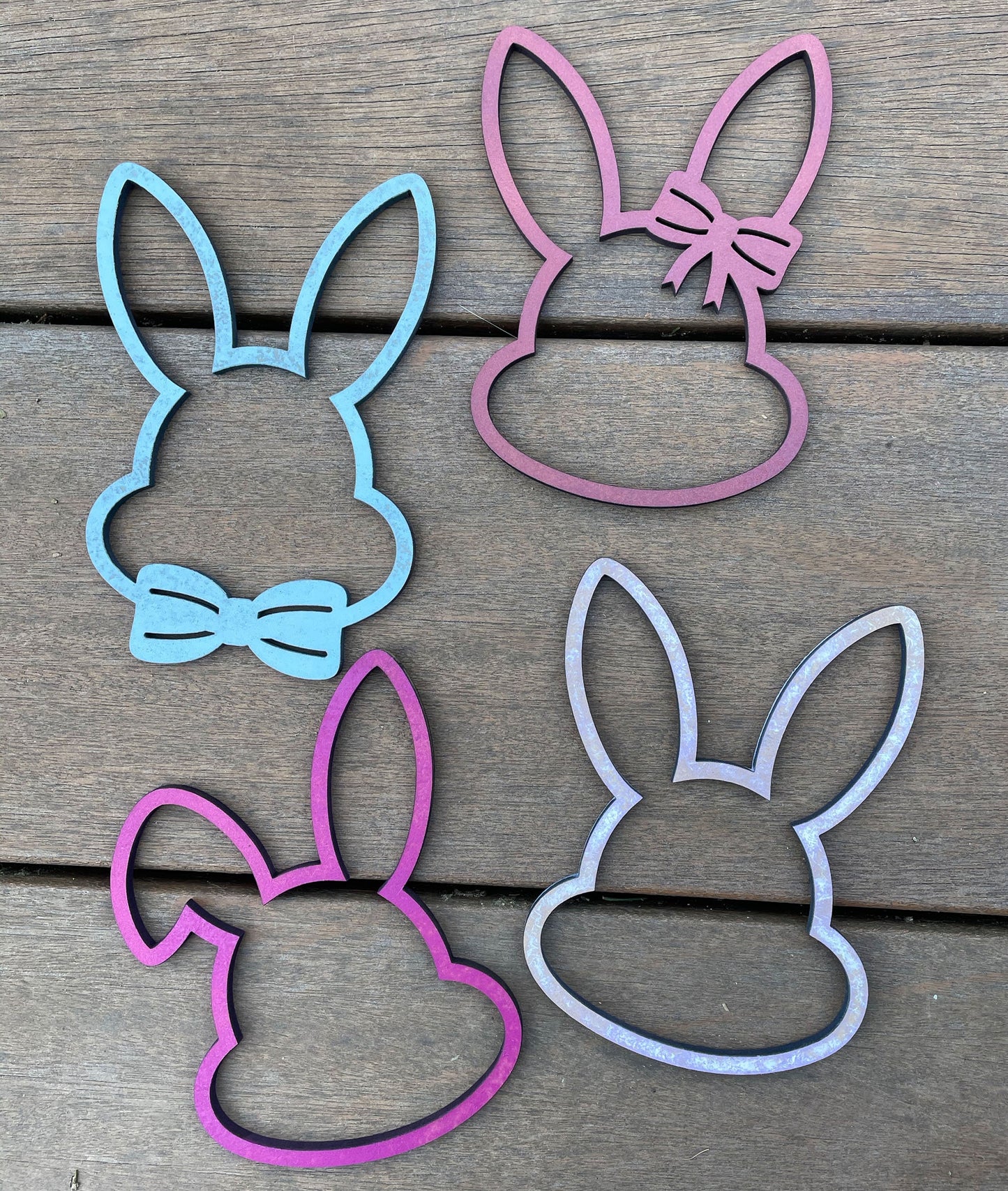Oster Deko personalisiert | Geschenkanhänger | personalisierte Osterhasen Köpfe aus Holz