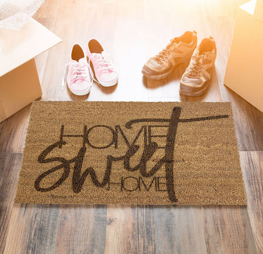 HOME Sweet HOME Türmatte | Kokosfußmatte Indoor | Kokosmatte | Einweihung | personalisierte Fußmatte