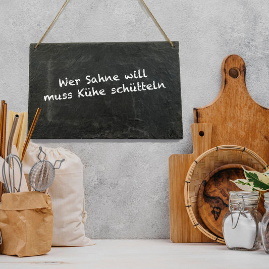 Schiefertafel 40x25cm, Naturschieferplatte, Kreidetafel, Einkaufsliste, DIY InfoBoard, Wohndeko, Garten, Vintage Deko,Tafel, Küche, Hochzeit