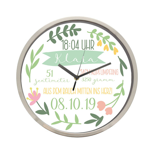 Kinderzimmeruhr | Kinderuhr | Wanduhr | Geburtsuhr | personalisiert | Kinderwanduhr | mit Geburtsdaten