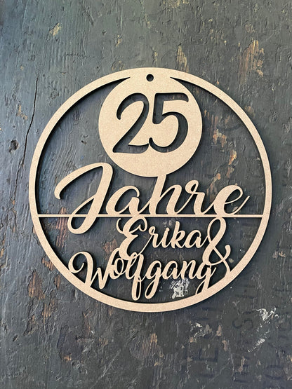 Jubiläumskranz, Jubiläum, 25 Jahre, 50 Jahre, gold Hochzeit, Silber Hochzeit, Hochzeitstag, personalisiert, Geschenk