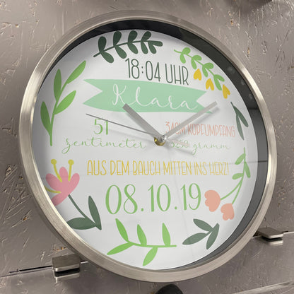 Kinderzimmeruhr | Kinderuhr | Wanduhr | Geburtsuhr | personalisiert | Kinderwanduhr | mit Geburtsdaten