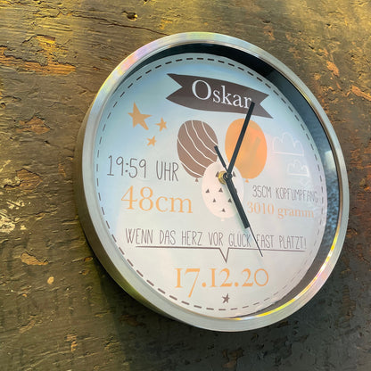 Kinderzimmeruhr | Kinderuhr | Wanduhr | Geburtsuhr | personalisiert | Kinderwanduhr | Geburtsdaten