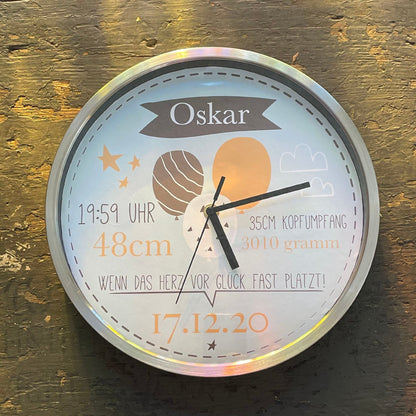 Kinderzimmeruhr | Kinderuhr | Wanduhr | Geburtsuhr | personalisiert | Kinderwanduhr | Geburtsdaten