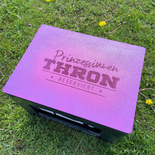 Bierkastensitz, Thron aus Holz, personalisiert, Geschenk für Frauen, Mobile Bierbank, Bierkistensitz, Sitzauflage für Bierkiste