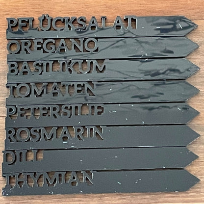 Pflanzstecker personalisiert 10 Stück | aus Acryl | Beetstecker | Gemüse | Kräuter | Obst | Blumen | Garten Beschriftung