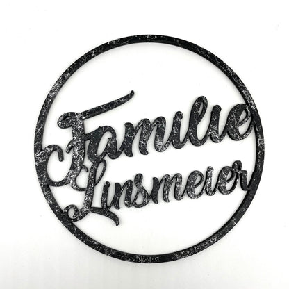 Türkranz, Fensterkranz, Familienschild, Familienname, rundes Türschild, Holzschild, personalisiert