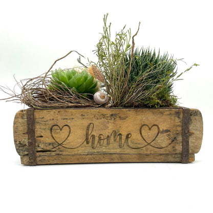 Ziegelform LOVE, Aufbewahrung, Holz Vintage personalisierbar, rustikale Deko aus Altholz
