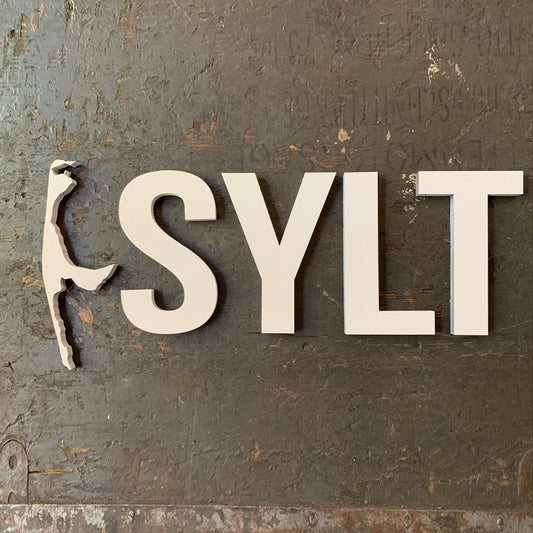 schöner SYLT Schriftzug & Insel aus  Holz | Wanddeko
